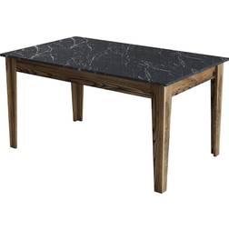 Hanah Home Milan Walnut Black Dining Table 88x145cm