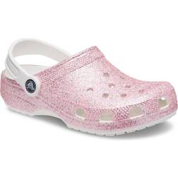 Crocs Classic Glitter Clog K White/Rainbow Unisex Rosa