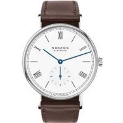 Nomos Glashütte Ludwig 38 White Enamel Sapphire Crystal White