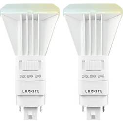 Luxrite Vertical PL LED CFL Replacement 11W Ballast Bypass Fits G24D G24Q GX24Q 3 Color Selectable 1450 Lumens 2-Pack