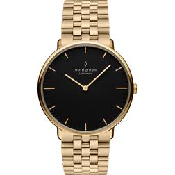 Nordgreen Native NR32SI5LSIBL Ur, Guld/Sort, 32 mm