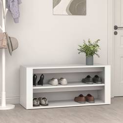 vidaXL Skoreol 100 x 35 x 45 cm Konstrueret Træ Hvid Skostativ