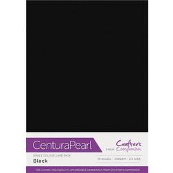 Crafter's Companion CP10-BLACK Centura Pearl Single Colour 10 Sheet Pack-Black, A4