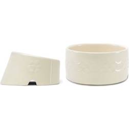 Scruffs Set of 2 Flat Faced Dog Bowls Cream