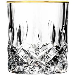 Lorren Home Trends Opera Gold Collection Double Old Fashion Rim Whiskey Glass