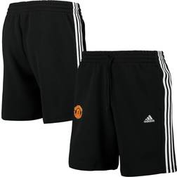 adidas Manchester United Essentials Fleece 3-Stripes Shorts Black Mens