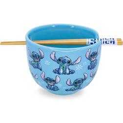 Silver Buffalo Disney Lilo & Stitch 20-Ounce Ramen Bowl and Chopstick Set Cuenco de desayuno