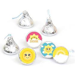 Big Dot of Happiness You Are My Sunshine Round Candy Sticker Favors 1 sheet 108 Yellow Yellow