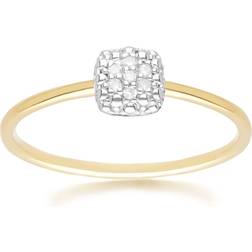 Gemondo Pave Square Ring - Gold/Diamonds