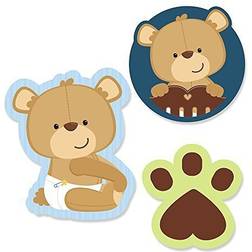 Big Dot of Happiness Baby Boy Teddy Bear DIY Shaped Baby Shower Party Cut-Outs 24 Count