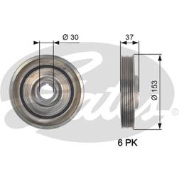 Gates TVD1090 Riemenscheibe Kurbelwelle