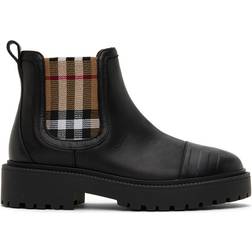 Burberry Botas Chelsea De Piel Con Detalle De Cuadros