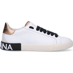 Dolce & Gabbana Lavtop Sneakers Hvide/Sorte/Guldtonede Portofino