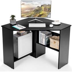 Costway Office Computer Corner Black Writing Desk 61x121.9cm