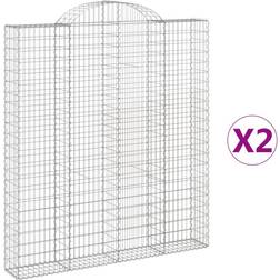 vidaXL Gabionkurver buede 2 galvanisert jern
