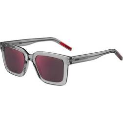HUGO Transparent-acetate sunglasses with red lenses