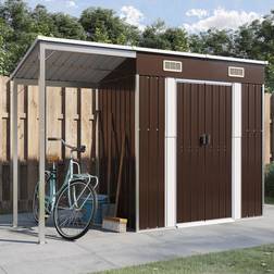 vidaXL Gartenhaus mit Schleppdach 277 x 110,5 x 181 cm Stahl (Gebäudefläche )