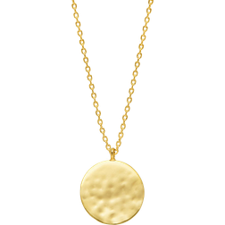 Estella Bartlett Hammered Disc Pendant Necklace - Gold