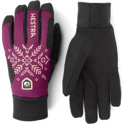 Hestra Women's XC Primaloft 5-Finger - Bordeaux Print