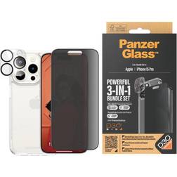 PanzerGlass 3-in-1 Privacy Protection Pack for iPhone 15 Pro