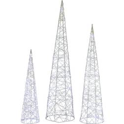 Northlight Set of 3 Lighted Twinkling Cone Trees Christmas Lamp