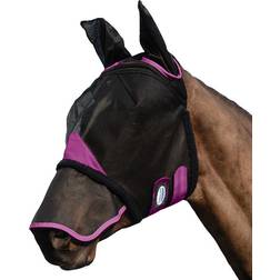 Weatherbeeta Fliegenmaske Comfitec Ears & Nose Schwarz-lila in Schwarz-lila schwarz-lila, Minishetty