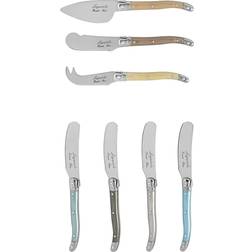 French Home Laguiole 7-Piece Mother of Pearl Spreader Cheese Knife