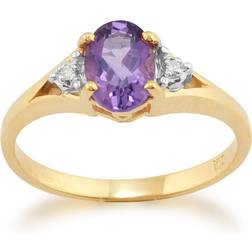 Gemondo Classic Ring - Gold/Amethyst/Diamond