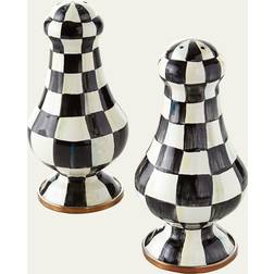 Mackenzie-Childs Courtly Check Enamel Salt Pepper Shakers Spice Mill