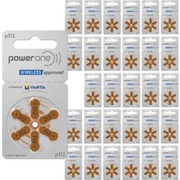 120 x Power One P312 Hearing Aid Batteries