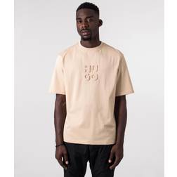 HUGO BOSS men's dleek embossed t-shirt, beige