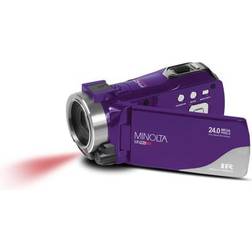 Minolta MN220NV Full HD 24MP 3" Touchscreen Night Vision Wi-Fi Camcorder, Purple