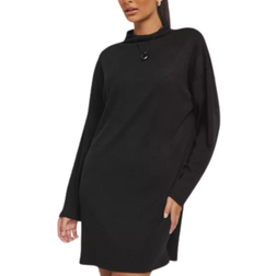 Nelly Turtle Neck Loose Dress - Black