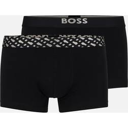 HUGO BOSS Two-pack of stretch-cotton trunks with metallic branding