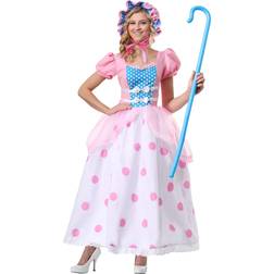 Fun Bo Peep Fancy Dress Costume for Women Shepherdess Exclusive Blue/Pink/White