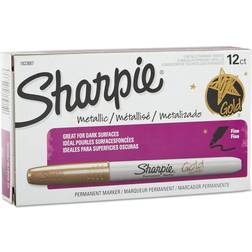 Sharpie Fine Permanent Metallic Marker Gold 12pcs