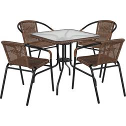 Flash Furniture TLH073SQ037GY4 Patio Dining Set