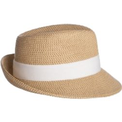 Eric Javits Squishee Classic Fedora Hat - Peanut/White