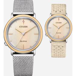 Citizen beige womens analogue l ambiluna collection em1006-40a