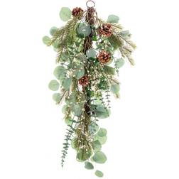 BigBuy Christmas Colgador Para Puertas Navidad Verde Natural Ratán Plástico 71,12 cm Decoración