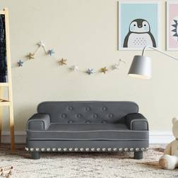 vidaXL sofa til børn 70x45x30 fløjl mørkegrå