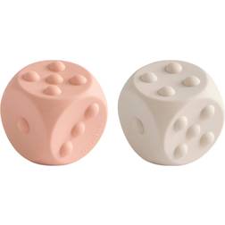 Mushie Silikone Terning 2-pak Blush/Shifting Sands
