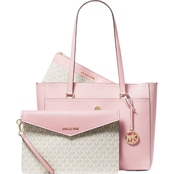 Michael Kors Maisie Large Pebbled Leather 3-in-1 Tote Bag - Powder Blush