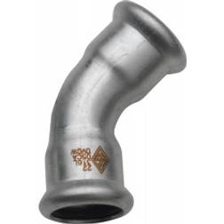 35 mm TURBO Inox bøjning 45G. muffe/muffe