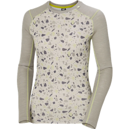 Helly Hansen Women’s Lifa Merino Midweight Graphic Long-Sleeve Crew Base Layer - Terrazzo GR