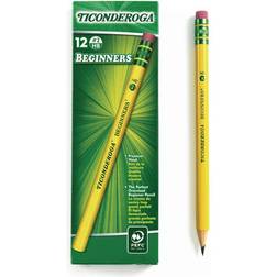 Dixon Ticonderoga Beginners No 2 Pencils with Erasers Set of 12