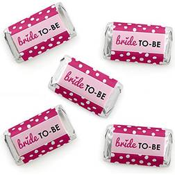 Big Dot of Happiness Bride-To-Be Mini Candy Bar Wrapper Stickers Party Small Favors 40 Ct Pink Pink