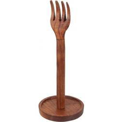 Zeckos Zeckos Hand Carved Wood Fork Top Paper Towel Holder