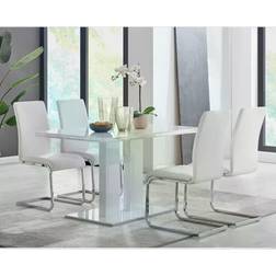 Armen Living Amanda White Dining Set 32x51" 5