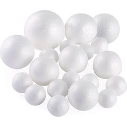 White Pllieay 20 pieces 5 sizes foam balls polystyrene craft balls art decora